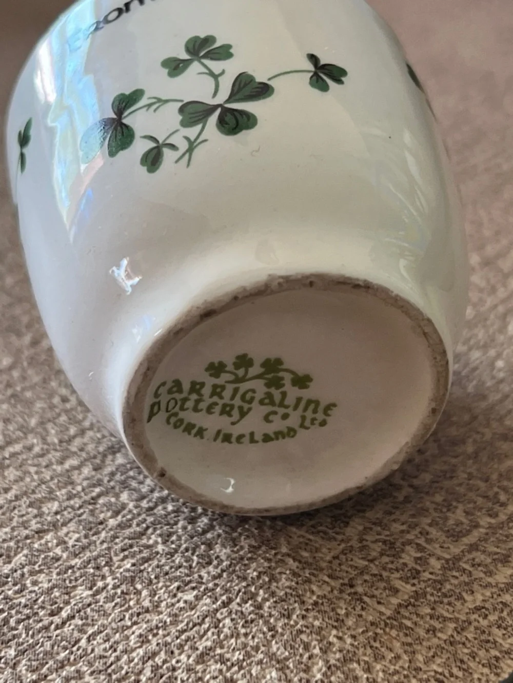 2” Shamrock Espresso cup Carrigaline Pottery